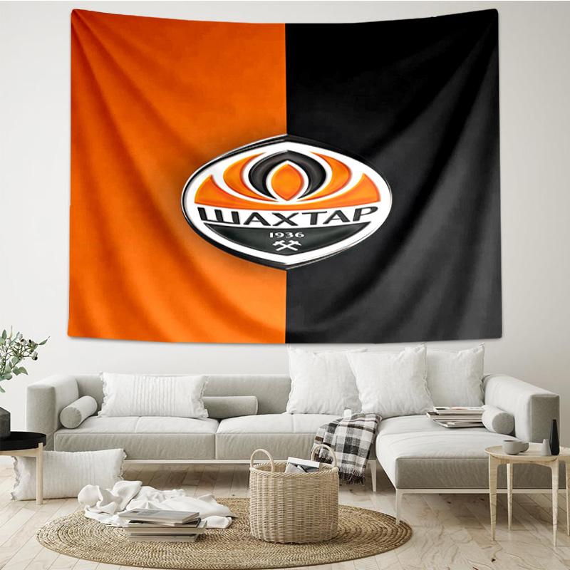 Shakhtar Donetsk Crest Design Tapestry Room Decoration Wall Hanging for Living Room Bedroom, dormitory, Birthday and Christmas gifts