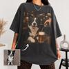 Personalized Dog Photo Shirt and Kids Tshirt Custom Beer Pub Portrait Vintage Bar Scene Border Collie Apparel