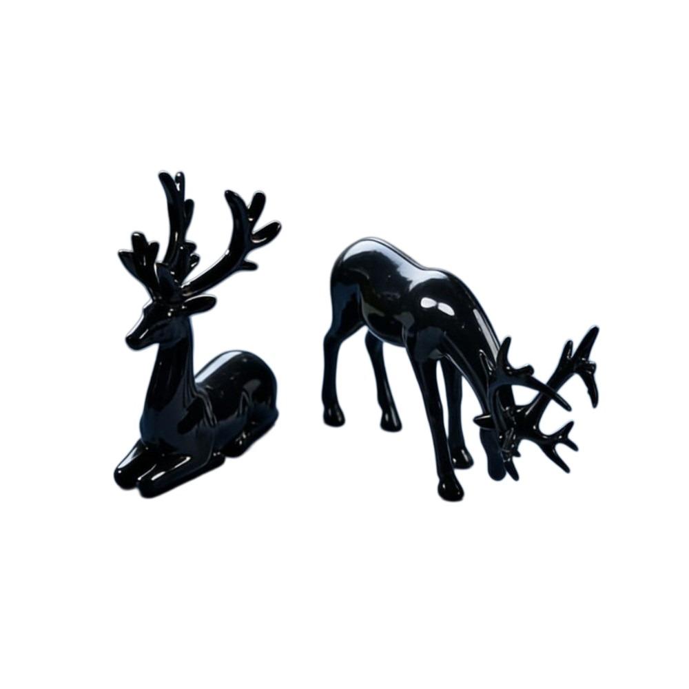 Sitting/Standing Position Deer Desktop Ornament Creative Christmas Deer Statue Office Desktop