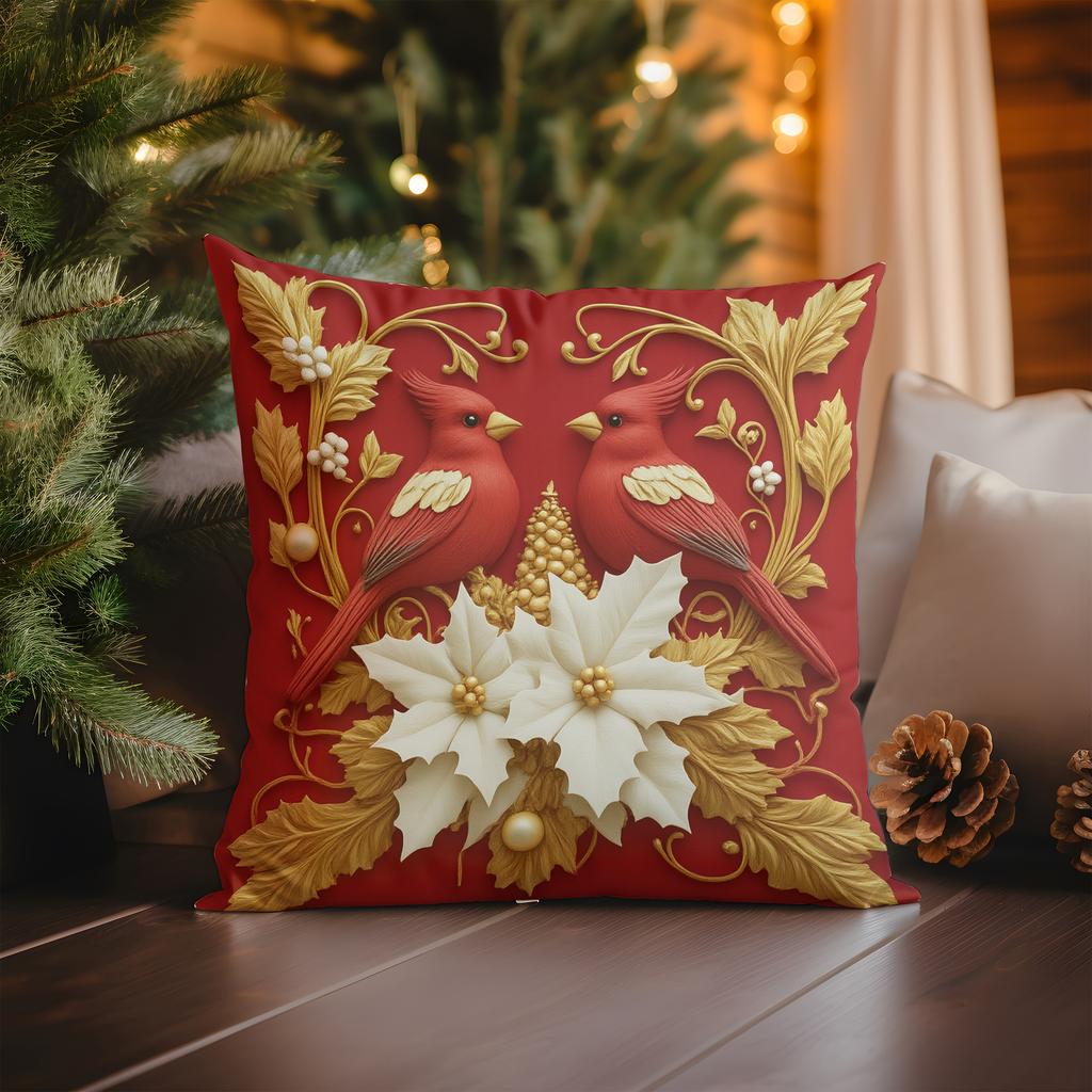 Christmas Cute 3D Throw Pattern Cushion Cover Suitable for Sofa Bedroom Car Pillow Cover