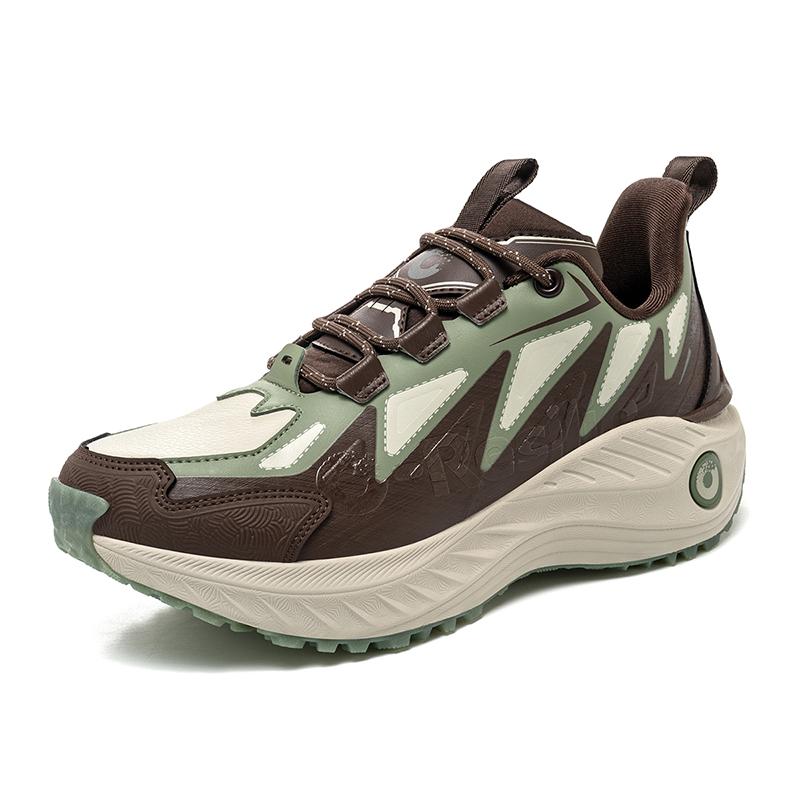ONEMIX Autumn Winter Leather Walking Shoes Men Non-slip Wear-Resistant Hiking Shoes Soft Elastic Shock Absorbing Running shoes