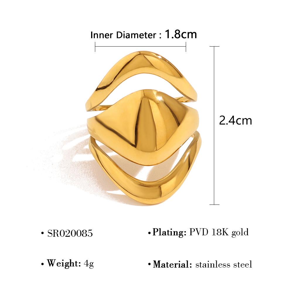 18K Gold Nicht verblassend Leichter Luxus High-End Lava Edelstahl Offener Ring Damenring Ring Ring