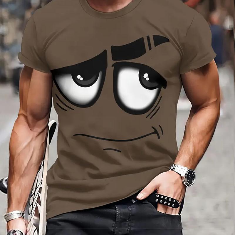 New Summer Men's Fashion T-shirt Personality Funny Patterns Printed Men's T-shirt Top