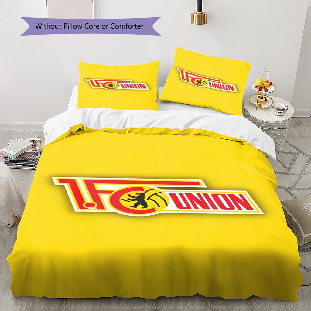 1. FC Union Berlin Pattern Bedding Set Quilt Cover Pillowcase Home Decor Gift (1 * Duvet Cover + 2 * Pillowcase, Without Core)