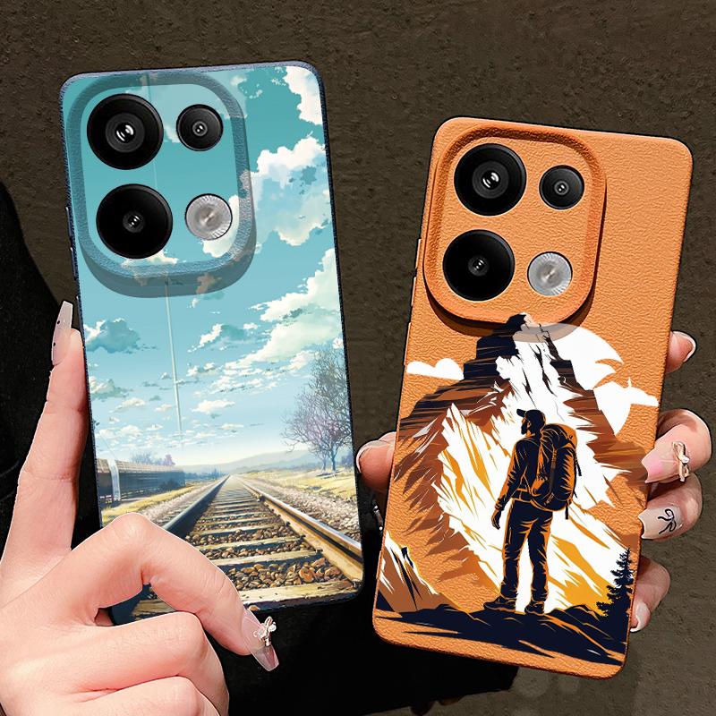 Custodia con Stampa Strada di Montagna Per Xiaomi 13T Pro Redmi Note 15 Pro 4G Redmi Note 14 13 Pro+ 5G Copertura in Silicone con Texture in Pelle