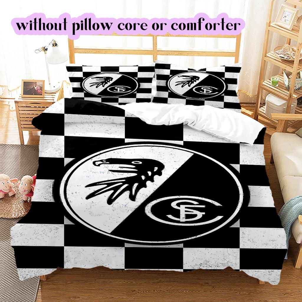 SC Freiburg Pattern Bedding Quilt Set Quilt Cover Pillowcase Home Decoration Birthday Gift (1 * duvet cover + 2 * pillowcase, without core)