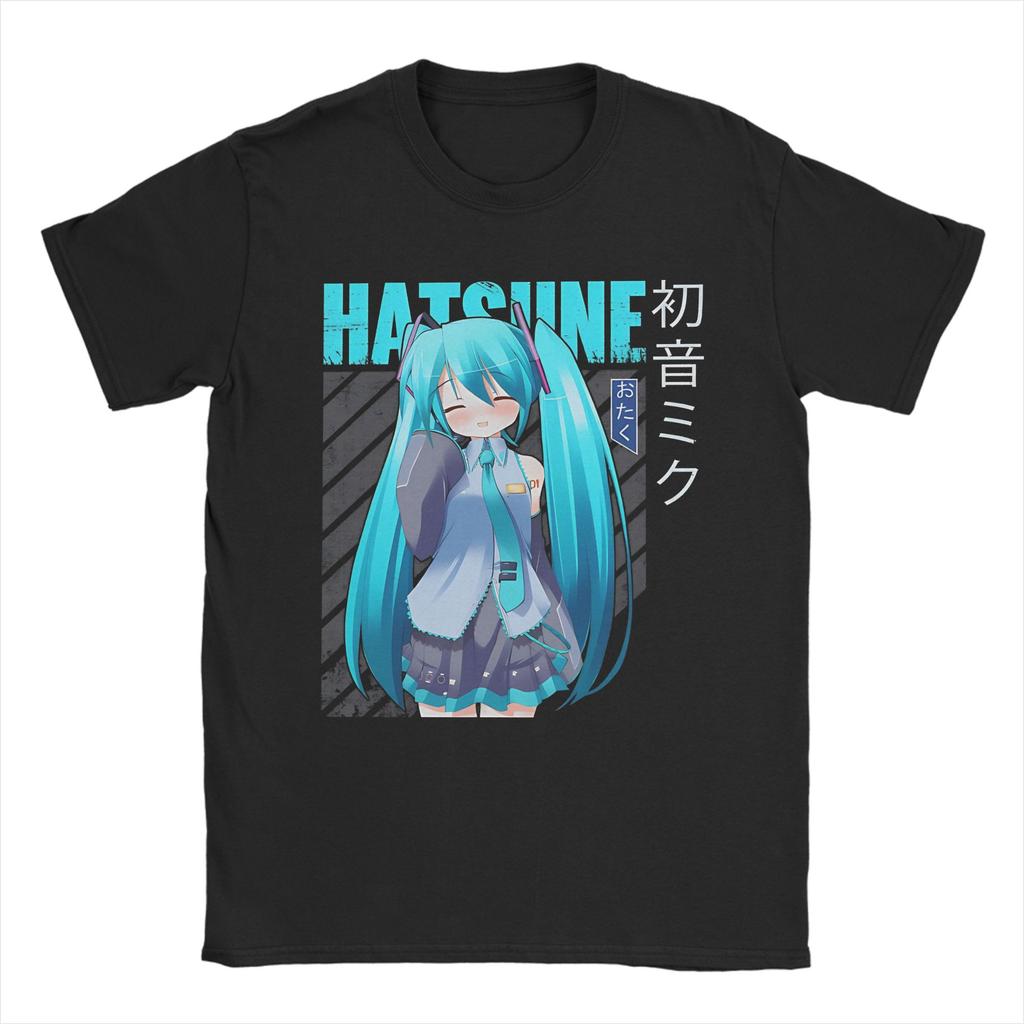 Hatsune Miku T Shirt Unisex Unisex Cotton Vintage Tshirt Round Collar Anime Tees Short Sleeve Clothes Gift Idea
