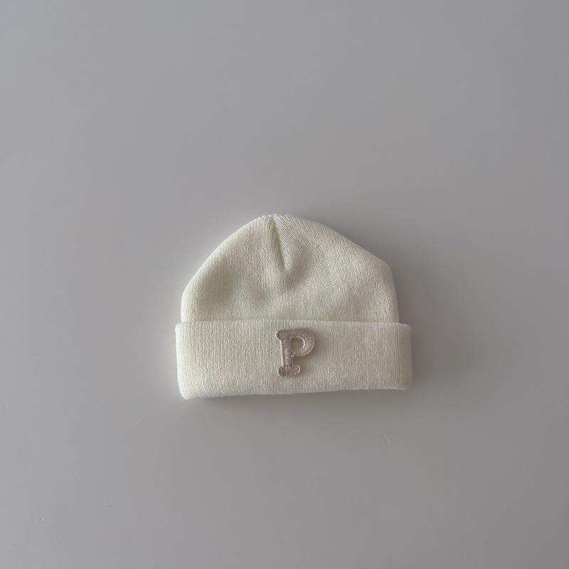 Baby Knit Letter Beanie Hat Autumn Winter Warm Soft Toddler Kids Simple Pullover Cap for Boys Girls Newborn Accessories