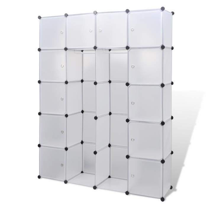 VidaXL Cabinet modulable avec 14 compartiments blanc 37x146x180,5 cm