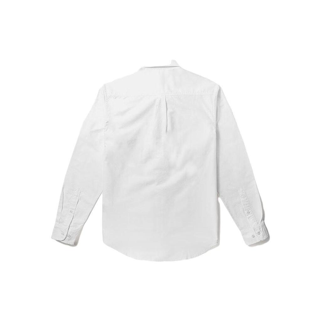 Timberland Solid Logo Casual Business Long Sleeve Shirt Men Shirts White A2AHZ-A94
