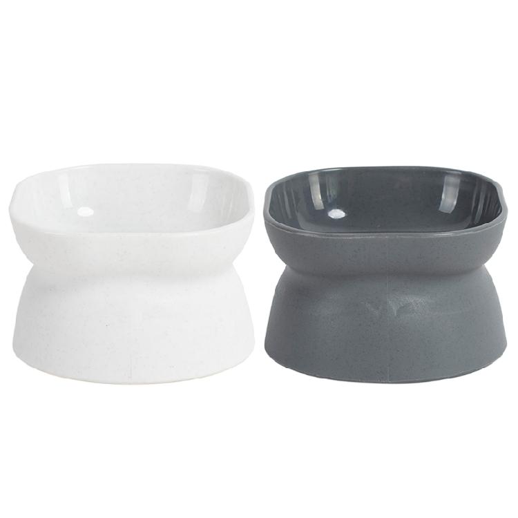 Raised Cats Food Bowls Plastic Cats Dish for Food or Water Tilted Feeding