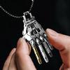 Steampunk Necklace Alloy Necklace with Mechanical Bionic Hand Pendant Robotic Jewelry Gift for Men Women Cyberpunk Enthusiasts