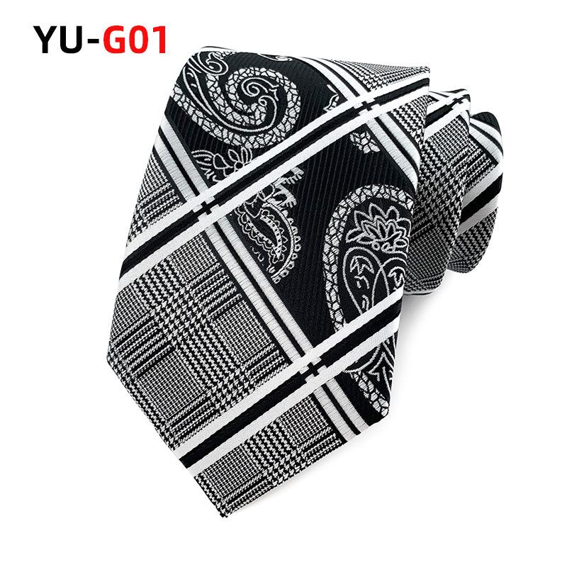 3.15" Fashion Striped PaisleyTies Mens Plaid Flower Necktie for Wedding