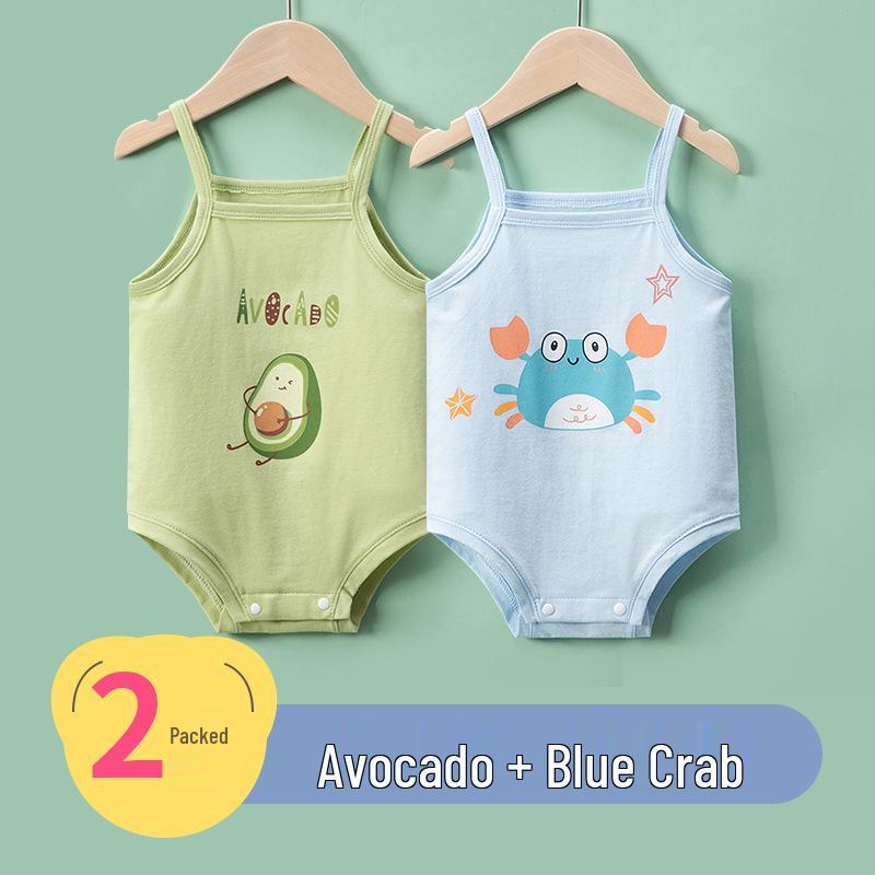 Newborn Infant Sleeveless Romper - Cute Strappy Summer Bodysuit for Boys & Girls