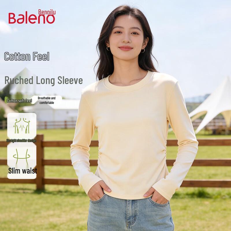 

Baleno Women s Slim Fit Waist-Cinching Long Sleeve T-Shirt XL