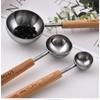1pc Stainless Steel Measuring Spoon, Wooden Handle Milk Powder Spoon, Non-Stick Powder and Non-Rust Seasoning Measuring Spoon