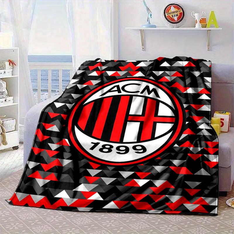 Ac Football Club Blanket Flannel Blanket for bed, sofa, Camping, Hiking, Picnic Essentials, gift for family Fan gifts
