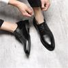 British Men's Shoes Autumn Men's Black Business Casual Leather Shoes Dress Soft Sole Soft Surface Suit Best Man Shoes Wedding Leather Shoes