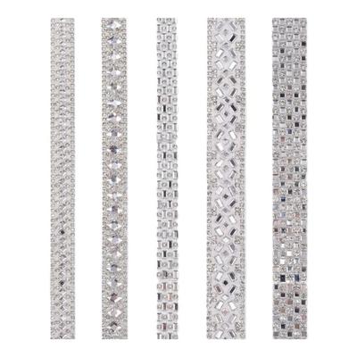 Self Adhesive Crystal Strip DIY Garment Decoration Apparel Trim Rhinestone Tape  Shoes Bag Decor