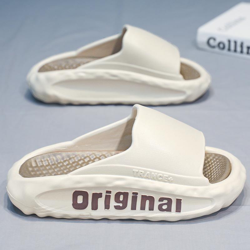 

Coconut slippers men s summer wear 2025 new youth beach sports leisure stepping on shit feeling thick bottom one-word 45 хаки