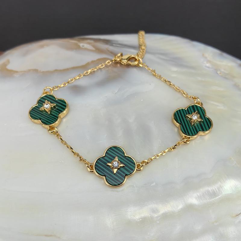 Four-leaf clover bracelet agate malachite women's bracelet fashion commuter versatile jewelry