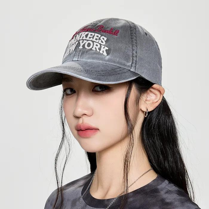 [MLB] Vintage Color Wash Unstructured Ball Cap NY (Charcoal Grey)