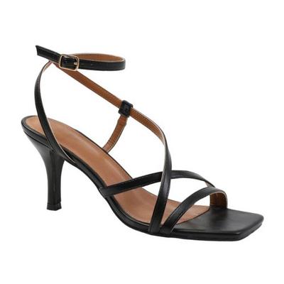Damen Austin PU Crossover-Riemen Mittelhoher Absatz High Heels