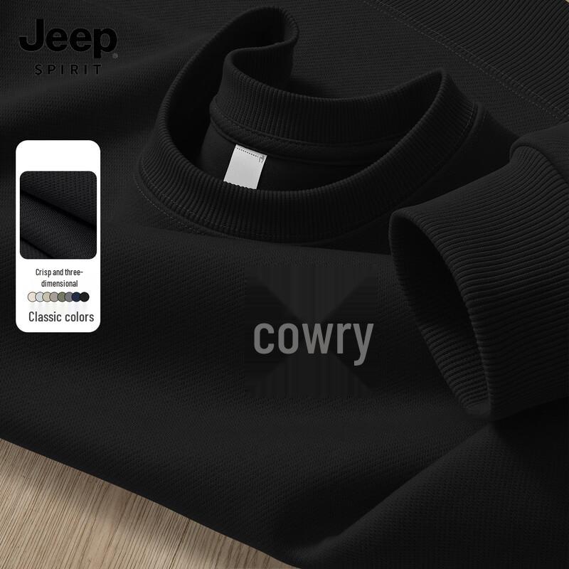JEEP SPIRIT Men s Fall 2025 Crest Logo Round Neck Sweatshirt 3XL
