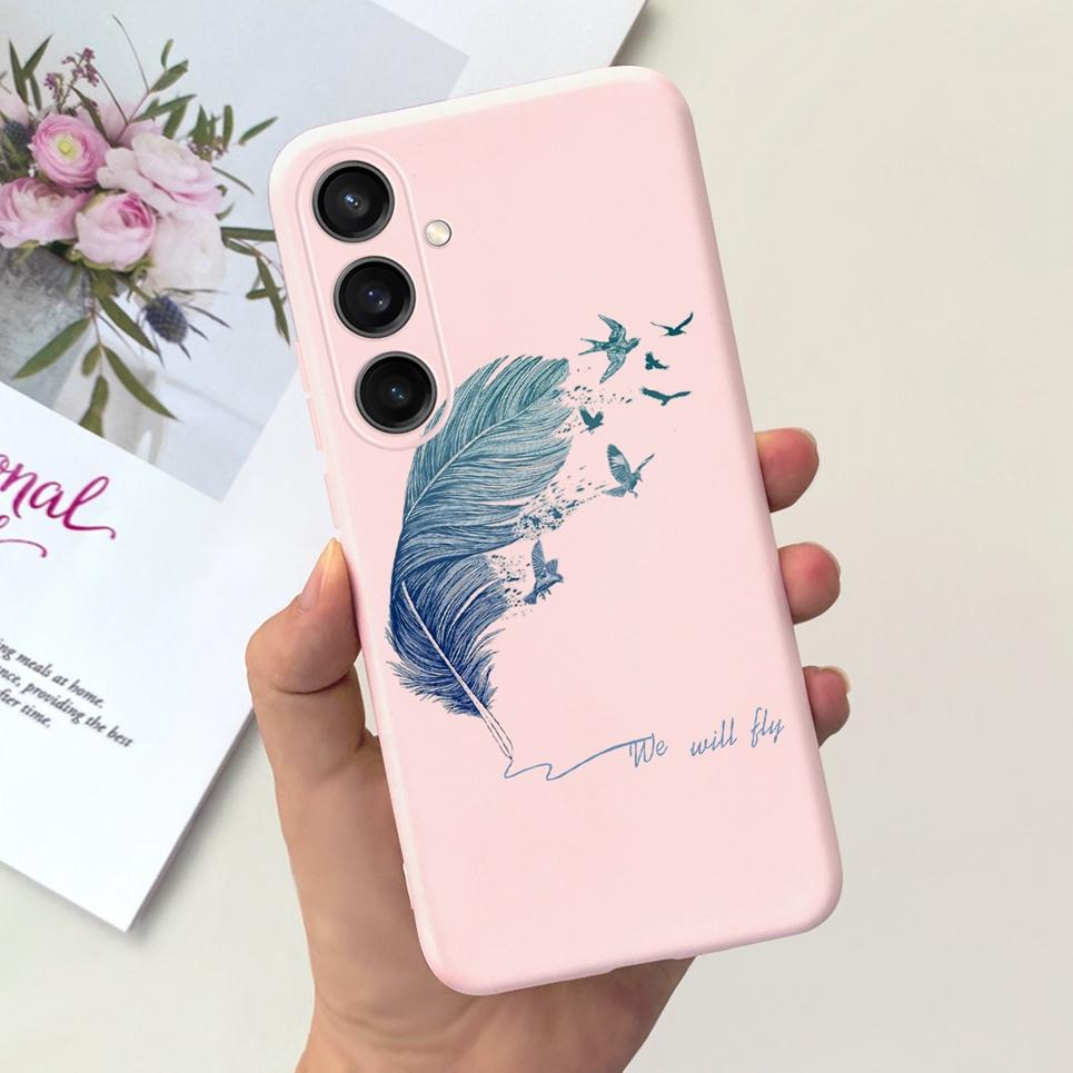 For Funda Samsung Galaxy A35 A25 2023 5G Case SM-A356B SM-A256B Black Cat Moon Night Fashion Coque Etui Matte Silicone Housing