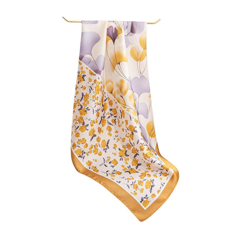 

Spring New Printed Square Scarf Retro Simulated Silk Scarf Fashion Multi functional Scarf Office Scarf 70*70cm