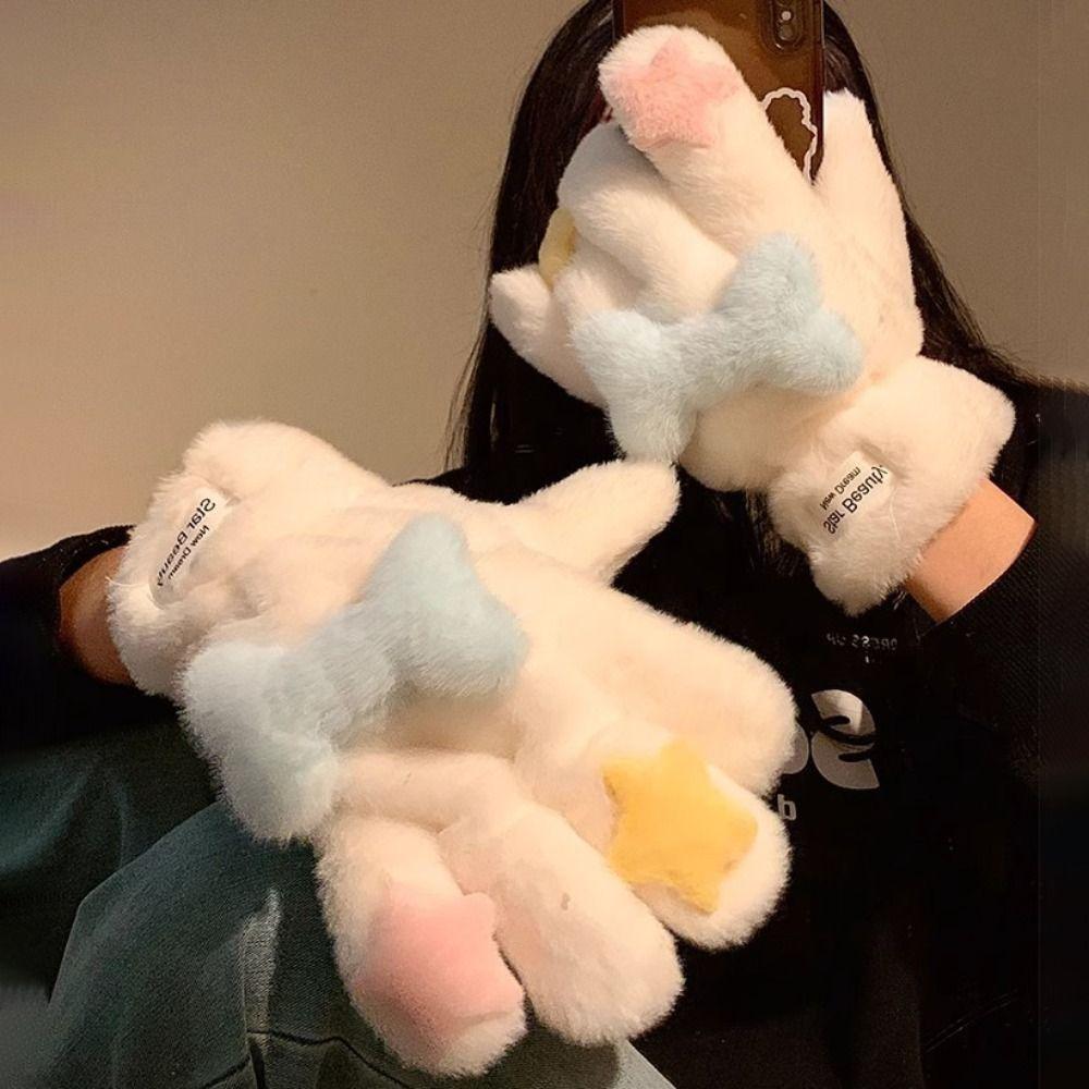 Thicken Cross Scarf Cartoon Gloves New Neckerchief Wrap  Winter