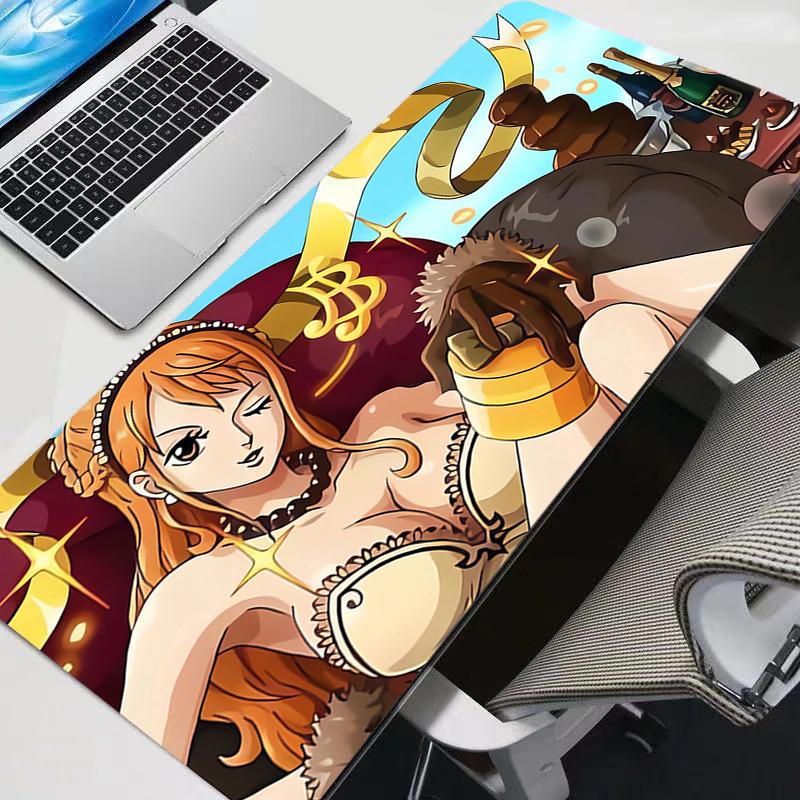 New Mouse Pads Big Anime One Piece Nami Durable Gamer Tablet Varmilo Keyboard Carpet Kawaii Gaming Accessories Mousepad