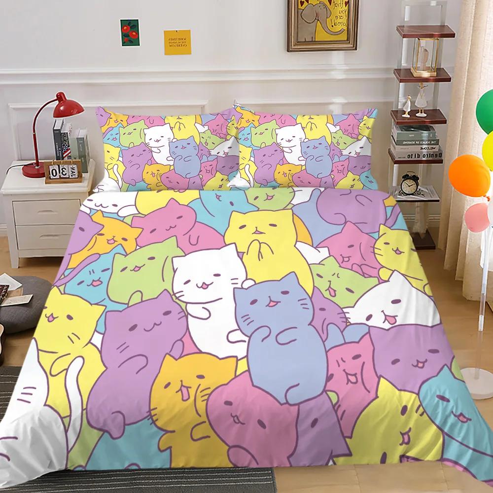 Cartoon Cute Animals Duvet Cover Colorful Lovely Comic Duck Polyester For Kids Boy Girls For Bedroom Decoration Queen King Size