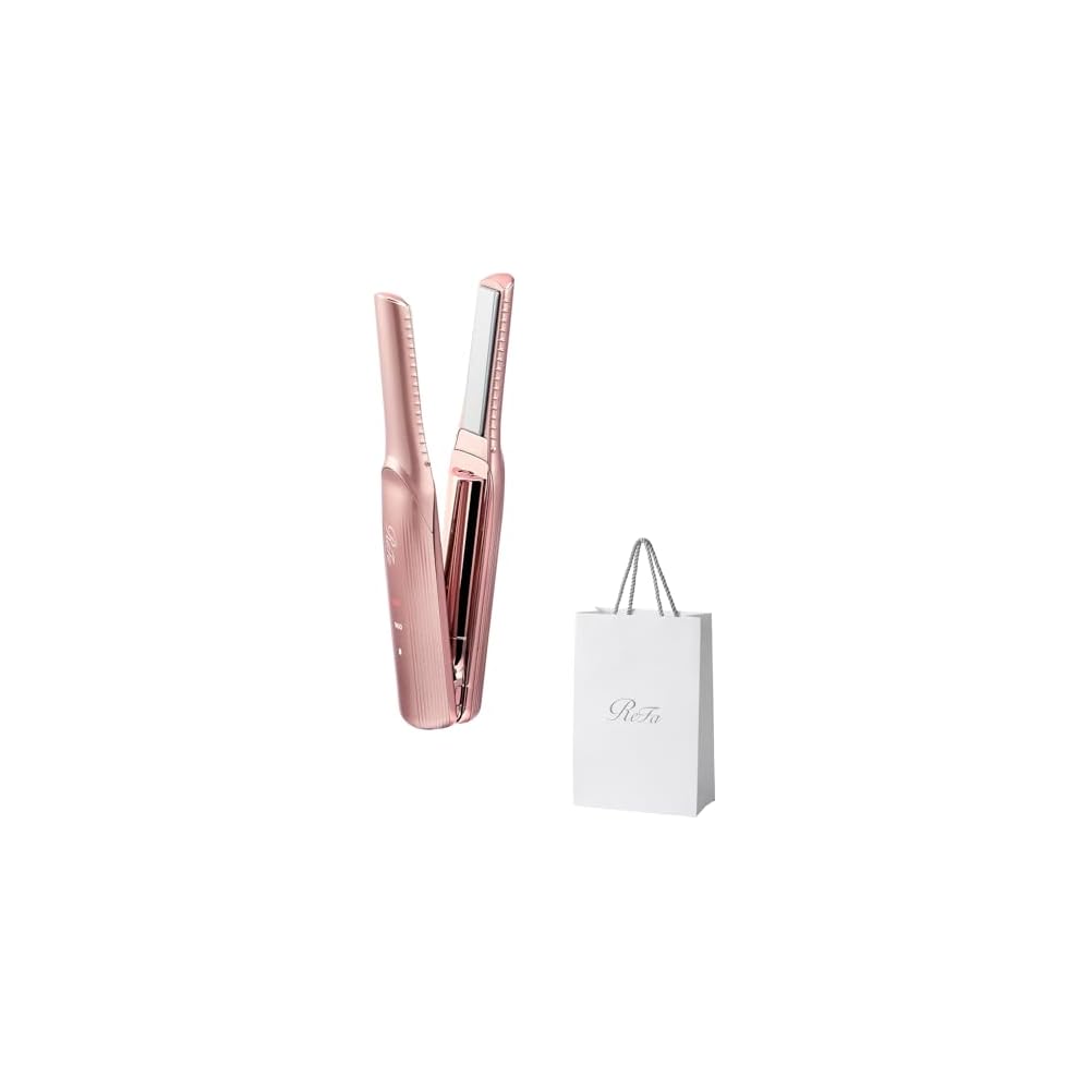 ReFa FINGER IRON Original Pink Hair Straightener with Shopping Bag