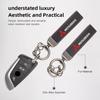 Car Metal Keychain Gift Leather Knitted Suede Keyring For Mitsubishi Xforce ASX L200 Eclipse Cross Outlander Pajero Xpander EK