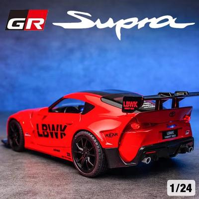 Toyota Supra Rennwagenmodell aus Legierung im Maßstab 1/22, Druckguss, Ton und Licht, Pullback-Soundeffekt, Dekoration, Sammlung, Ornamente, Geschenk für Jungen