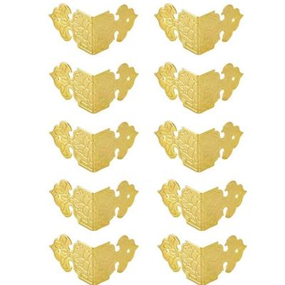 Iron 10Pcs Table Desk Decorative Jewelry Box Furniture Fittings Wooden Box Feet Corner Bracket Corner Protector