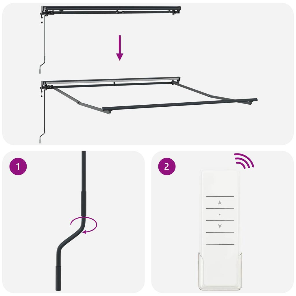 Yellow and White Retractable Awning Frame 300 x 250 cm