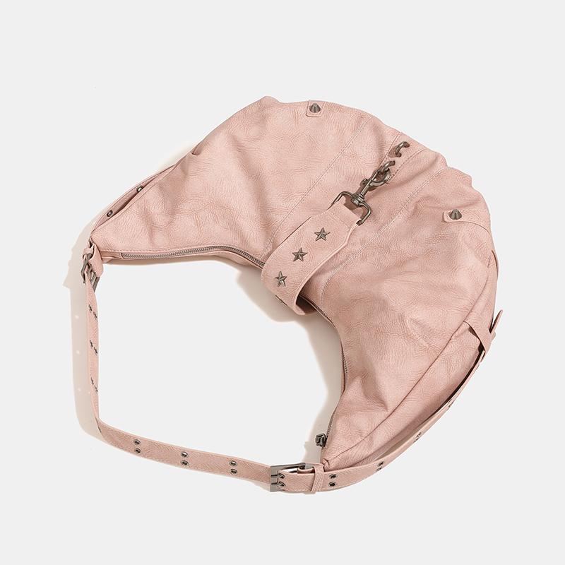 Large capacity half-moon tote sacks for women luxury designer bags and purses new in vintage rivet shoulder crossbody bag