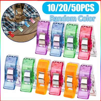 10/20/50PCS Random Color Knitting Clips Craft Sewing Home Office Plastic Clamps Binding Clips