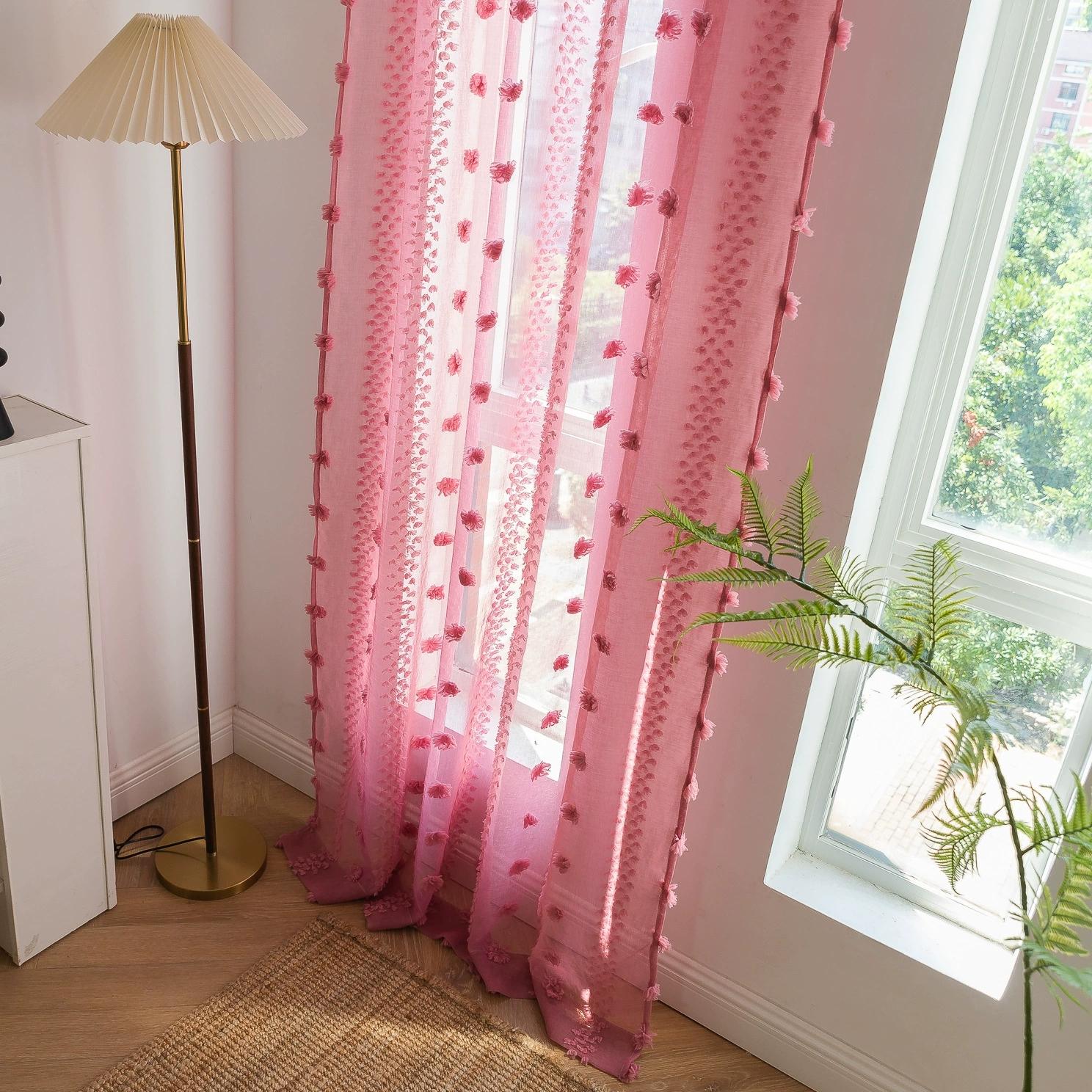 Franse Tule Gordijn Stereoscopisch Weg Zak Gordijn voor Keuken Slaapkamer Woonkamer Erker Kast Gordijn 1PC W132xH60cm&Rod Pocket