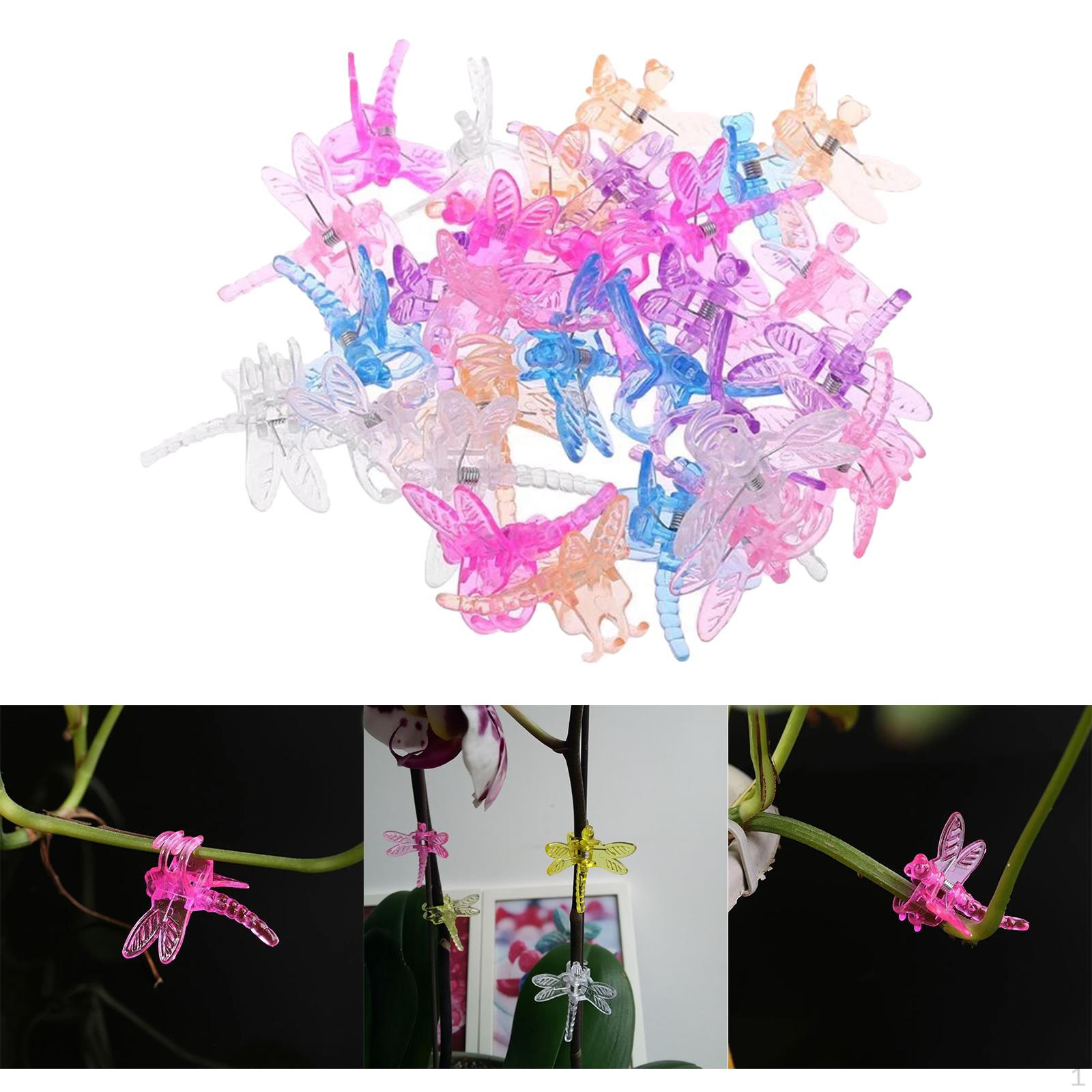 30 Pieces Garden Plant Support Clips, Tomato Trellis Butterfly Orchid Cute Flower