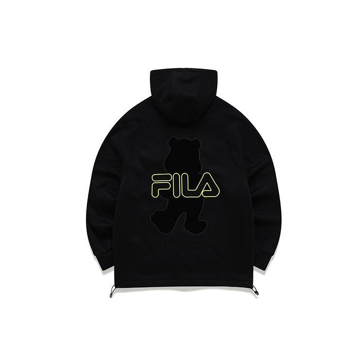 Fila Sports Leisure Knitted Hooded Jacket Women Jackets Black F51W148599FBK
