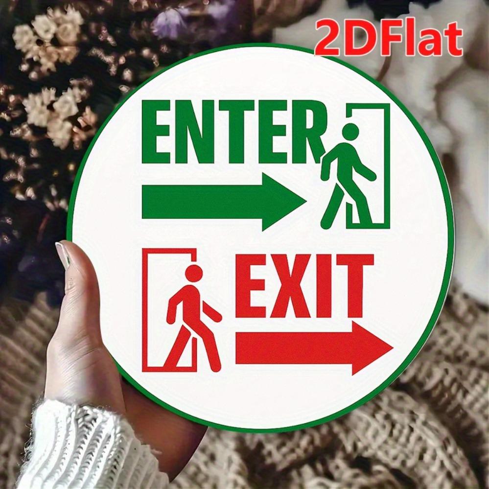 ENTRAN EXIT Metal Sign D Flat Round Wall Art IndoorOutdoor Home Bar Decor in
