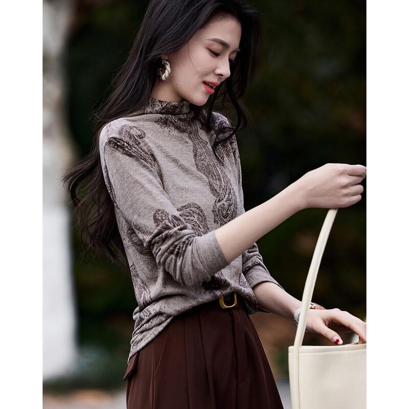 

Demana Women s Floral Print Mock Neck Long Sleeve T-Shirt S