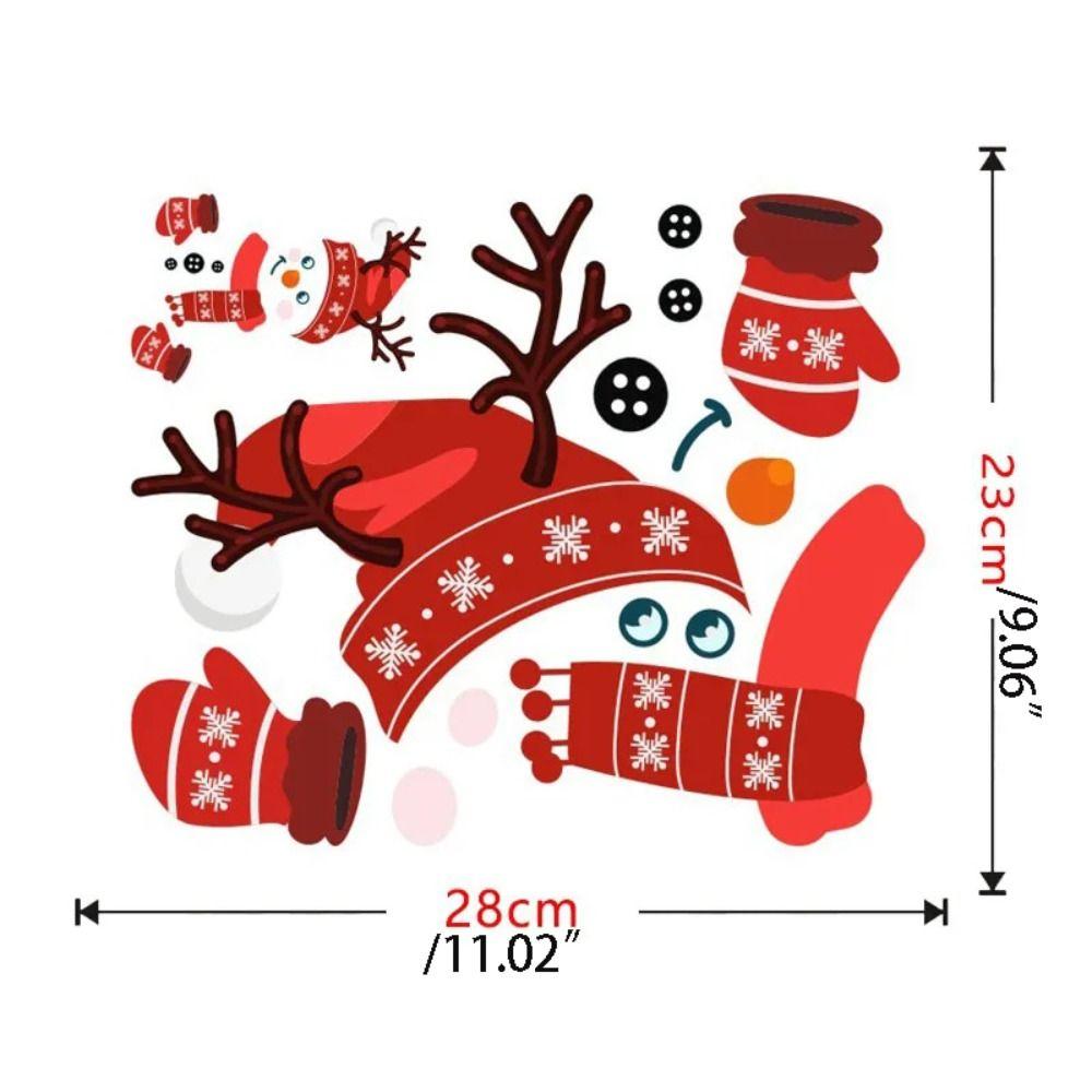 Graffiti Christmas Snowman Stickers PVC Snowman Door Decal Snowman Refrigerator Sticker Window