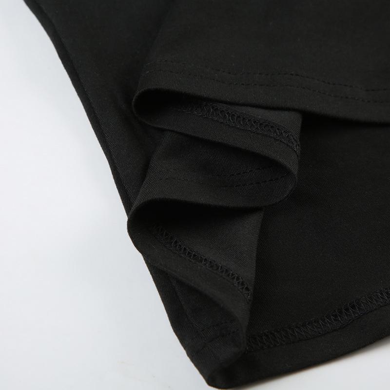 Gothic Print Black Tube Top Women Strapless Skinny Cropped Tops Summer Casual Chic Graphic Tees Y2k Streetwear Vest Basic