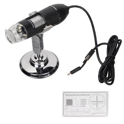 מיקרוסקופ דיגיטלי מתכוונן 3 ב-1 Type C Micro USB עם 8 נורות LED, הגדלה 50x‑1600x לחלון