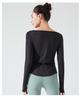 Women's V-neck Long-sleeve Yoga Top - Elegant, Loose, and Breathable for Spring and Autumn Fitness