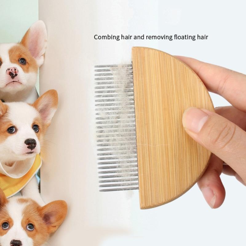 2pcs Bamboos Combs with Wide Fine Teeth Double Sided Lice Comb For Detangling Hair And Removing Fleas From Dogs Cats